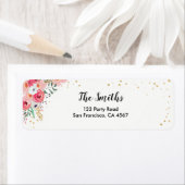 Floral Adresse de retour Étiquette Aquarelle Jardi (En situation)