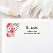 Floral Adresse de retour Étiquette Aquarelle Jardi (En situation)