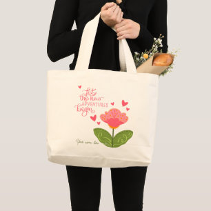 Floral Adventures Quote Inspirivity Naam Grote Tote Bag