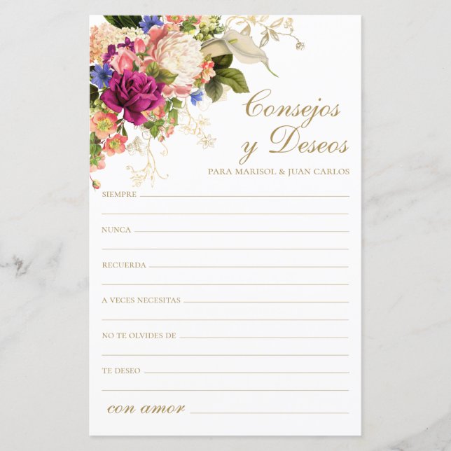 Floral Advice en wenst Spaans (Voorkant)