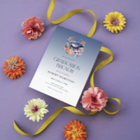 Floral Afstudeerder Pet Afstuderen Brunch Uitnodig