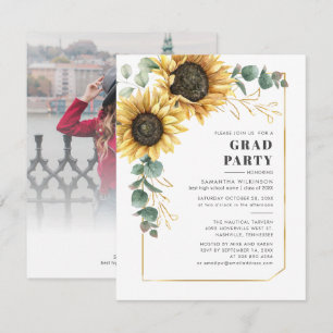 Floral Afstuderen 2025 Fotofeest Uitnodiging