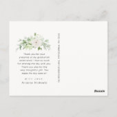 Floral Afstuderen Bedankt Script Zwart Briefkaart (Achterkant)