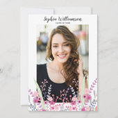  Floral Afstuderen Fotogradatie Partij Kaart (Voorkant)