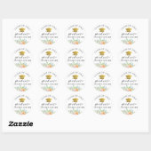 Floral afstuderen gepersonaliseerde afstuderen sti ronde sticker (Vel)