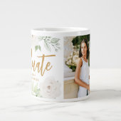  Floral Afstuderen Script Class Year Foto Extra Grote Beker (Voorkant)