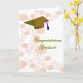 Floral Afstuderen Wenskaart Kaart (Gele Bloem)