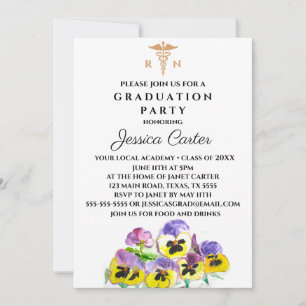 Floral Afstuderen Zurse Typografie Pansies Kaart