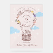 Floral Air Balloon Teddy Bear Baby shower rose (Recto)