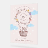 Floral Air Balloon Teddy Bear Baby shower rose (Angle)