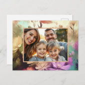 Floral Ajouter votre carte postale photo (Devant / Derrière)