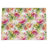 Floral Alcohol Ink Style Pattern Groot Cadeauzakje (Voorkant)