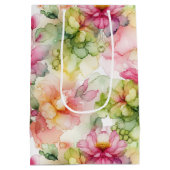 Floral Alcohol Ink Style Pattern Wine Small and Medium Cadeauzakje (Achterkant)