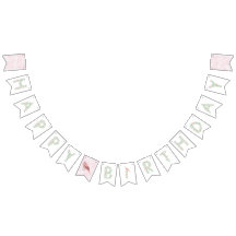 Floral alfabet Happy Birthday banner