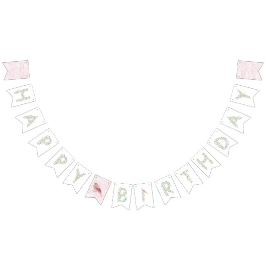Floral alfabet Happy Birthday banner (Alle)