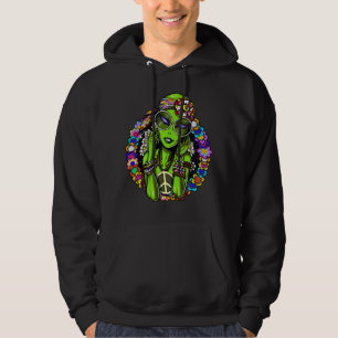 Floral Alien Hippie Hoodie