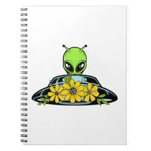 Floral Alien Spaceship Notitieboek