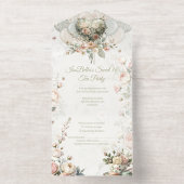Floral All-in-One Tea Party Invitation with RSVP  (Intérieur)