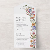 Floral all in One Wedding Invite Uitnodiging (Binnen)