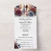 Floral all in One Wedding Invite Uitnodiging (Binnen)