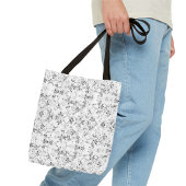 Floral All-Over-Print Canvas tas–Aangepaste naam o Draagtas