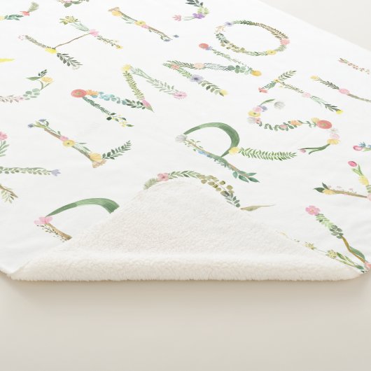 Floral Alphabet ABC Fleece Deken (3/4)