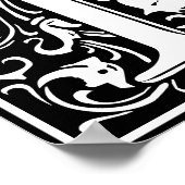 Floral Alphabet Monogram Letter F Poster (Hoek)