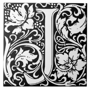Floral Alphabet Monogram Letter J Tegel Tegeltje
