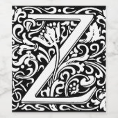 Floral Alphabet Monogram Letter M Square Sticker (Enkel label)