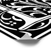 Floral Alphabet Monogram Letter N Poster (Hoek)