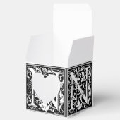 Floral Alphabet Monogram Letter N Tegel Morris Bedankdoosjes (Geopend)