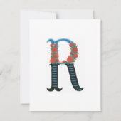 Floral Alphabet - R - Stationery Note Kaart Notitiekaartje (Achterkant)