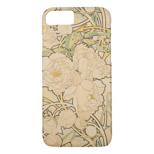  Floral Alphonse Mucha Peonies GalleryHD Case-Mate iPhone Case (Achterkant)