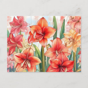 Floral Amaryllis Garden Briefkaart