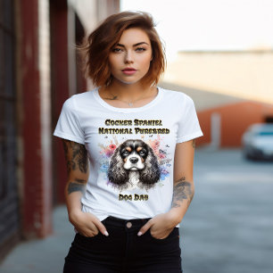 Floral American Cocker Spaniel T-shirt