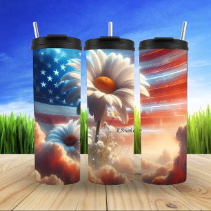 Floral American Flag Dreamscape Thermosbeker