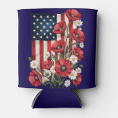 Floral American Flag Koelbox Blikjeskoeler (Voorkant)