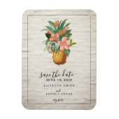 Floral ananas baksteen bruiloft Save the date Magneet (Verticaal)
