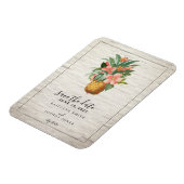 Floral ananas baksteen bruiloft Save the date Magneet (Linkerzijde)