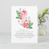 Floral Anchor - Beach Nautical Afstuderen Kaart (Staand voorkant)