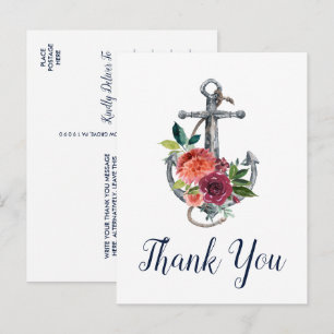Floral Anchor   Najaar Dank u wel Briefkaart