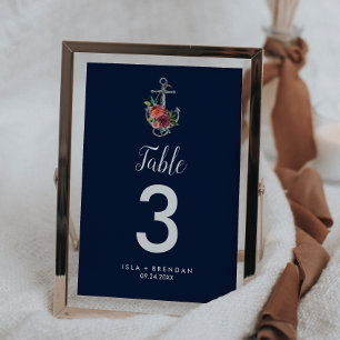 Floral Anchor Najaars 5x7"-tabelnummer bij de ma Kaart
