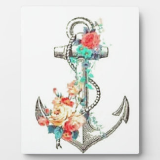 Floral anchor nautical fotoplaat