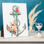 Floral anchor nautical fotoplaat (Zijkant)
