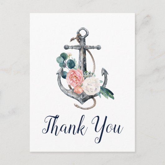 Floral Anchor | Summer Bedankt Briefkaart (Voorkant)