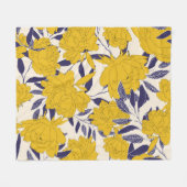 floral and leaf seamless pattern fleece deken (Voorkant (Horizontaal))