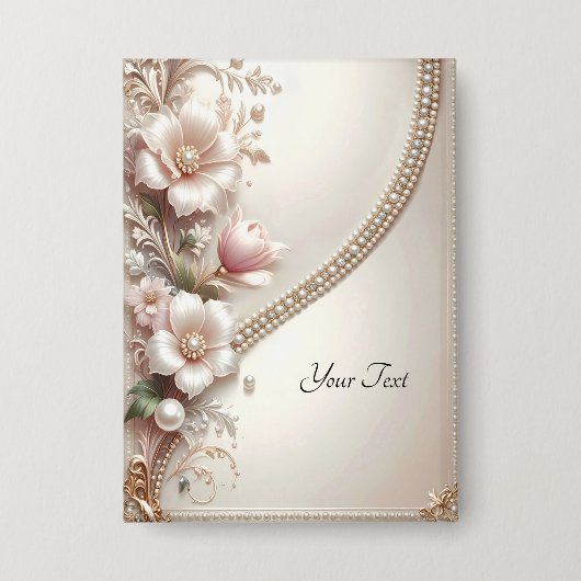 Floral and Pearl Embellishments Button (Voorkant)