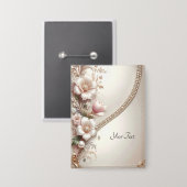 Floral and Pearl Embellishments Button (Voorkant / Achterkant)