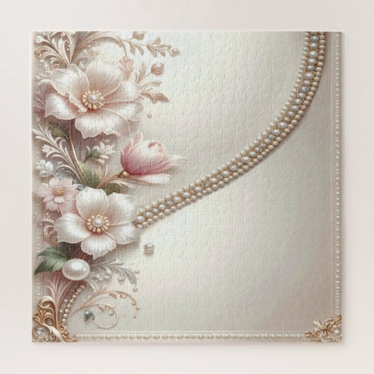 Floral and Pearl Embellishments Jigsaw Puzzle (Vertical)