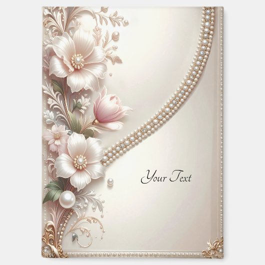 Floral and Pearl Embellishments Magnet (Recto)